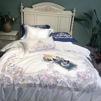 Premium Quality 120S Egyptian cotton Luxury Embroidered Bedding set Queen King Royal Duvet cover White Bed sheet set Pillowcase
Premium Quality 120S Egyptian cotton Luxury Embroidered Bedding set Queen King Royal Duvet cover White Bed sheet set Pillowcase