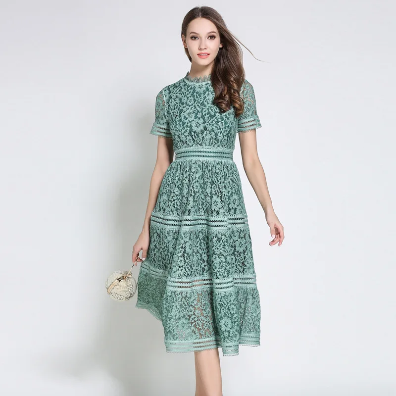 HAMALIEL High Quality Luxury Summer Women Dress 2018 Elegant Short Sleeve Hollow Out Lace O Neck Female Slim Party Dress
HAMALIEL High Quality Luxury Summer Women Dress 2018 Elegant Short Sleeve Hollow Out Lace O Neck Female Slim Party Dress