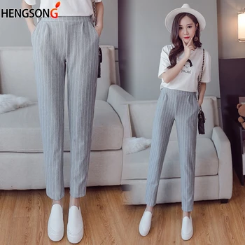 Summer Autumn Female Fashion Elastic Waist Casual Stripes Pencil Pants Women Pants Work Wear Trousers Harem Pants Drop Shipping
Summer Autumn Female Fashion Elastic Waist Casual Stripes Pencil Pants Women Pants Work Wear Trousers Harem Pants Drop Shipping