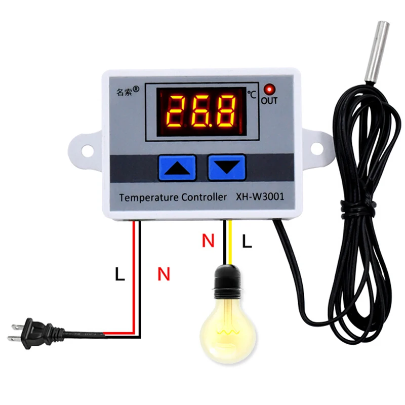 1Pcs Digital LED Temperature Controller 10A Thermostat Control Switch Probe XH-W3001
1Pcs Digital LED Temperature Controller 10A Thermostat Control Switch Probe XH-W3001