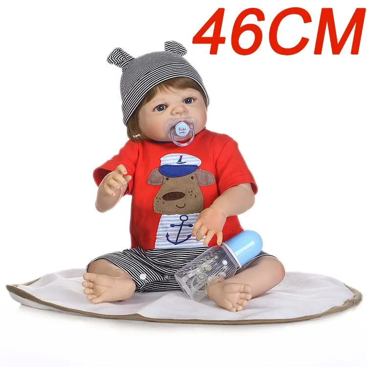 46cm 18inch Full Body Silicone Reborn Toys Realistic Newborn bathe boy creative bebe lol Babies Doll Birthday Gift Present doll
46cm 18inch Full Body Silicone Reborn Toys Realistic Newborn bathe boy creative bebe lol Babies Doll Birthday Gift Present doll