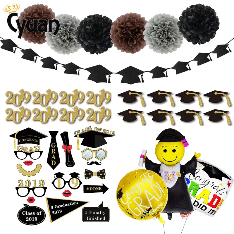 Graduation 2019 Balloons Photo Booth Props Pompom Flower Cake Toppers Cupcake Wrappers Congrats Card Graduation Party Decoration
Graduation 2019 Balloons Photo Booth Props Pompom Flower Cake Toppers Cupcake Wrappers Congrats Card Graduation Party Decoration