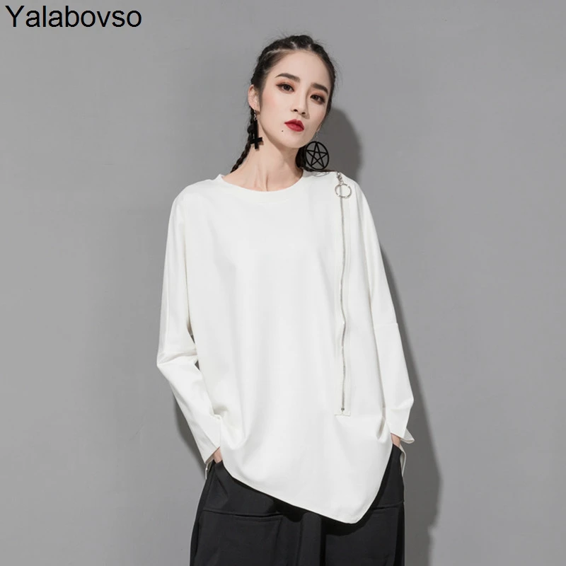 Hip Hop Loose Free size Casual Shirts O Neck T shirts Loose Patchwork Tees Zipper Cotton T shirt for woman Fashion T shirt A67z3
Hip Hop Loose Free size Casual Shirts O Neck T shirts Loose Patchwork Tees Zipper Cotton T shirt for woman Fashion T shirt A67z3