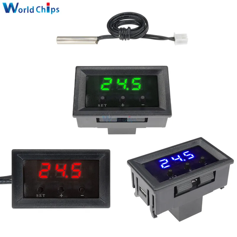 DC 12V Thermostat Temperature Controller Switch Board Red Digital Display Case
