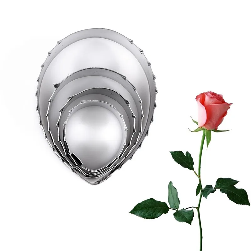 4pcs/set Stainless Steel Metal Fondant Cake Mold Rose Petal Cookie Cutter Baking Tool Cake Sugar DIY Making molde de OK 0290
4pcs/set Stainless Steel Metal Fondant Cake Mold Rose Petal Cookie Cutter Baking Tool Cake Sugar DIY Making molde de OK 0290