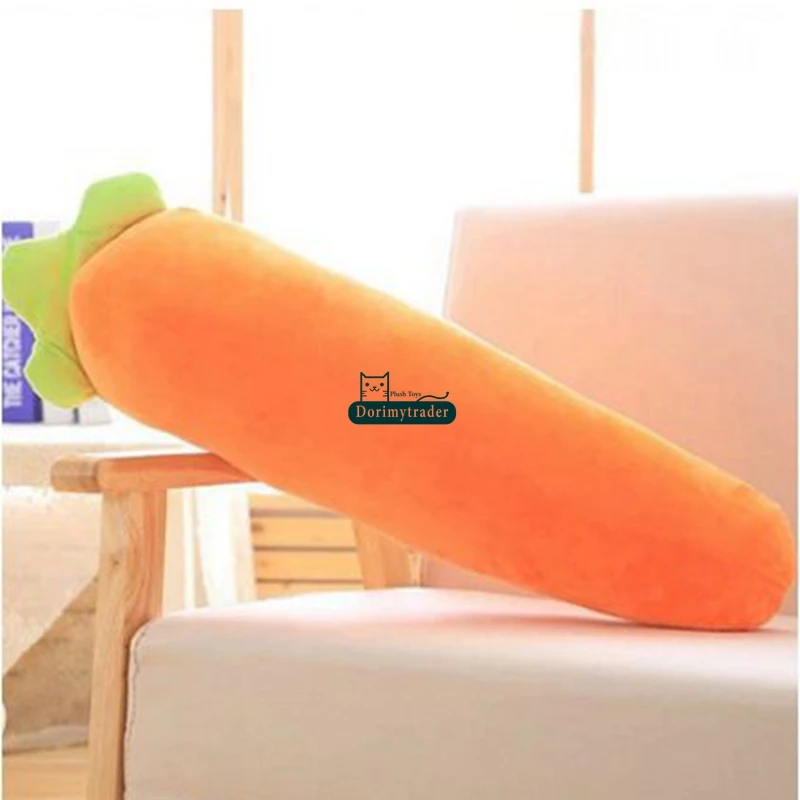 Dorimytrader Cuddly Soft Cartoon Carrot Plush Doll Toy Realistic Carrots Pillow Cushion Vegetables Toys 41inch 105cm DY61775(1)