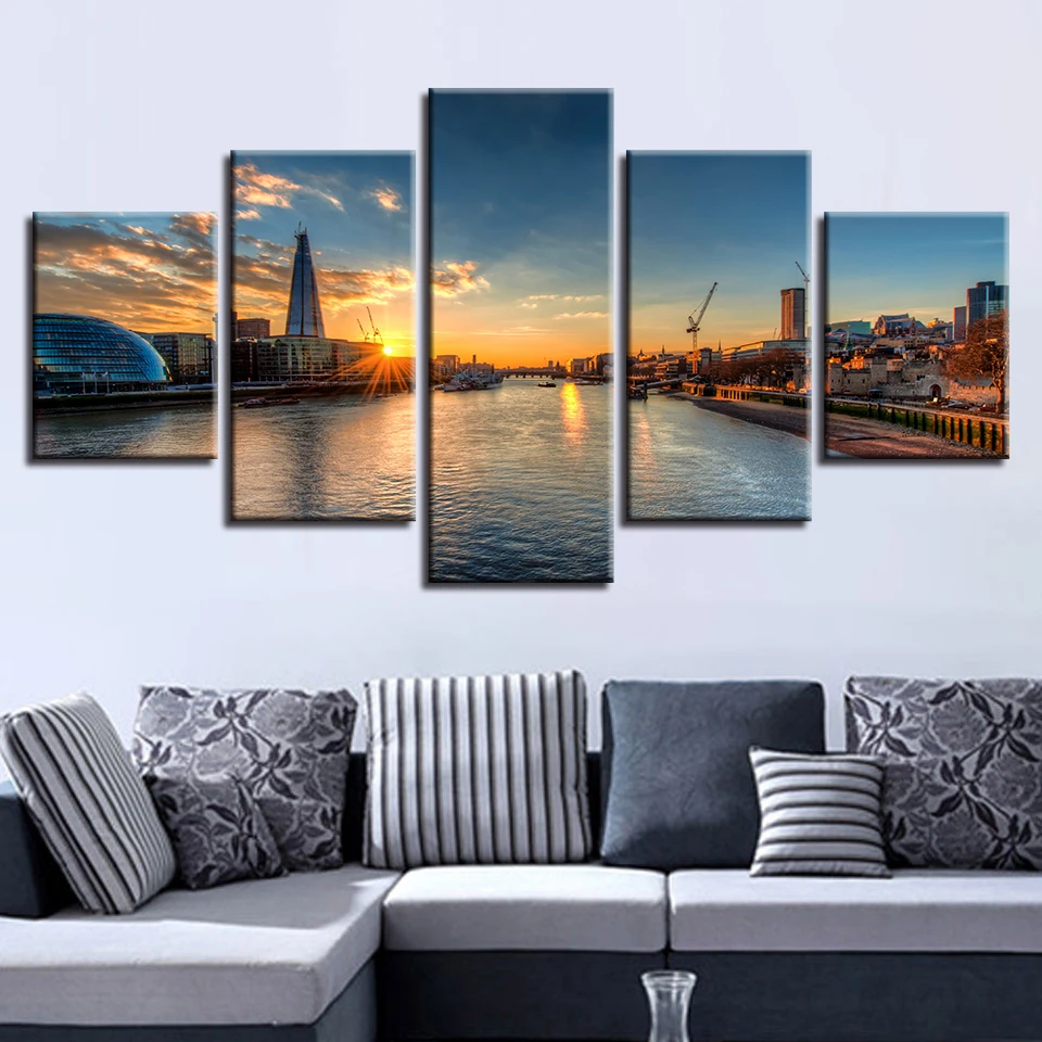 Picture Decor Canvas Artwork 5 Pieces Building River Water Sunrise Sunshine Scenery Painting Poster Modular Print Frame Wall Art
Picture Decor Canvas Artwork 5 Pieces Building River Water Sunrise Sunshine Scenery Painting Poster Modular Print Frame Wall Art