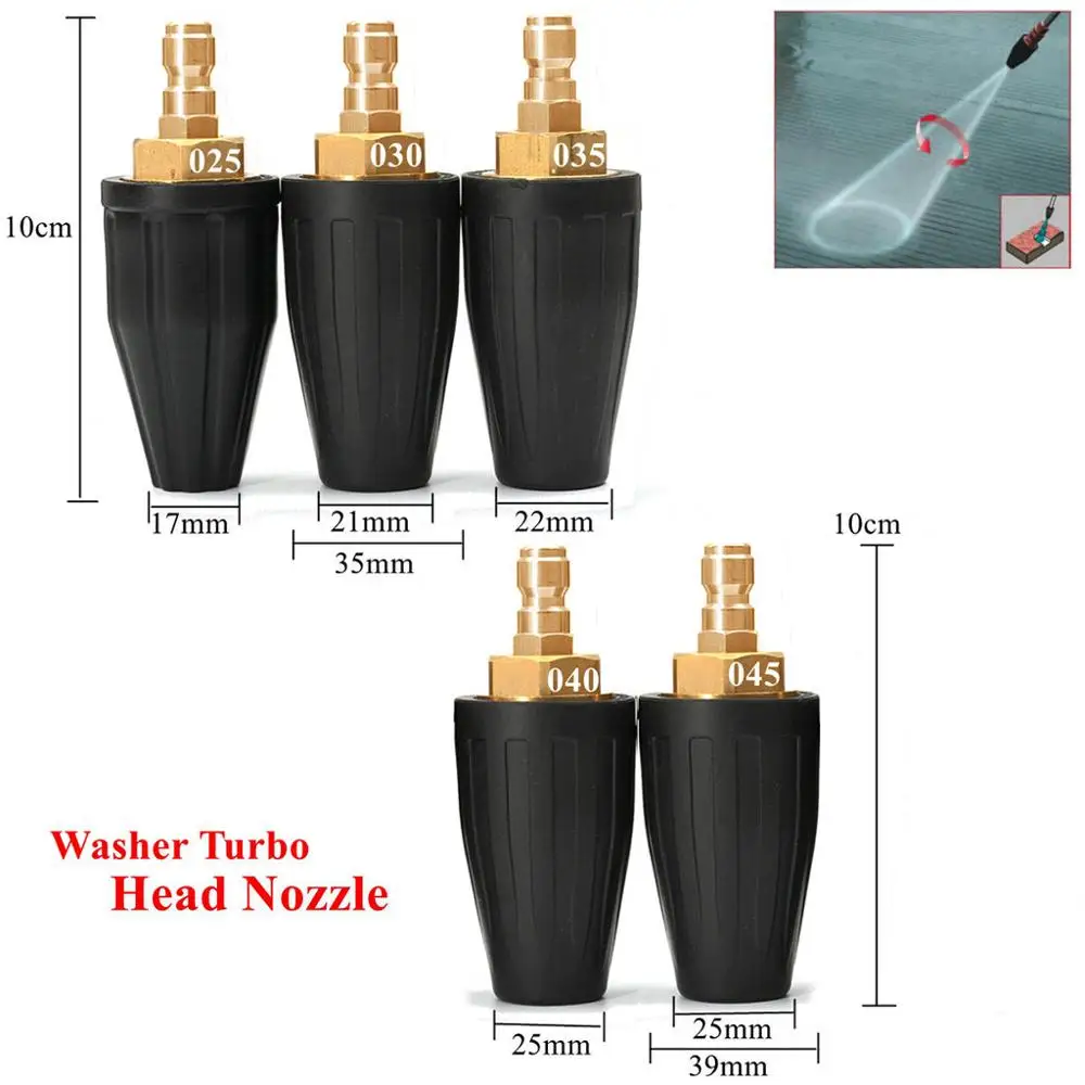 Washer Turbo Head Nozzle Rotating Turbo Nozzle Quick Connect High Pressure Washer Cleaner Accessory 360 Degree Turbo Nozzle @30
Washer Turbo Head Nozzle Rotating Turbo Nozzle Quick Connect High Pressure Washer Cleaner Accessory 360 Degree Turbo Nozzle @30