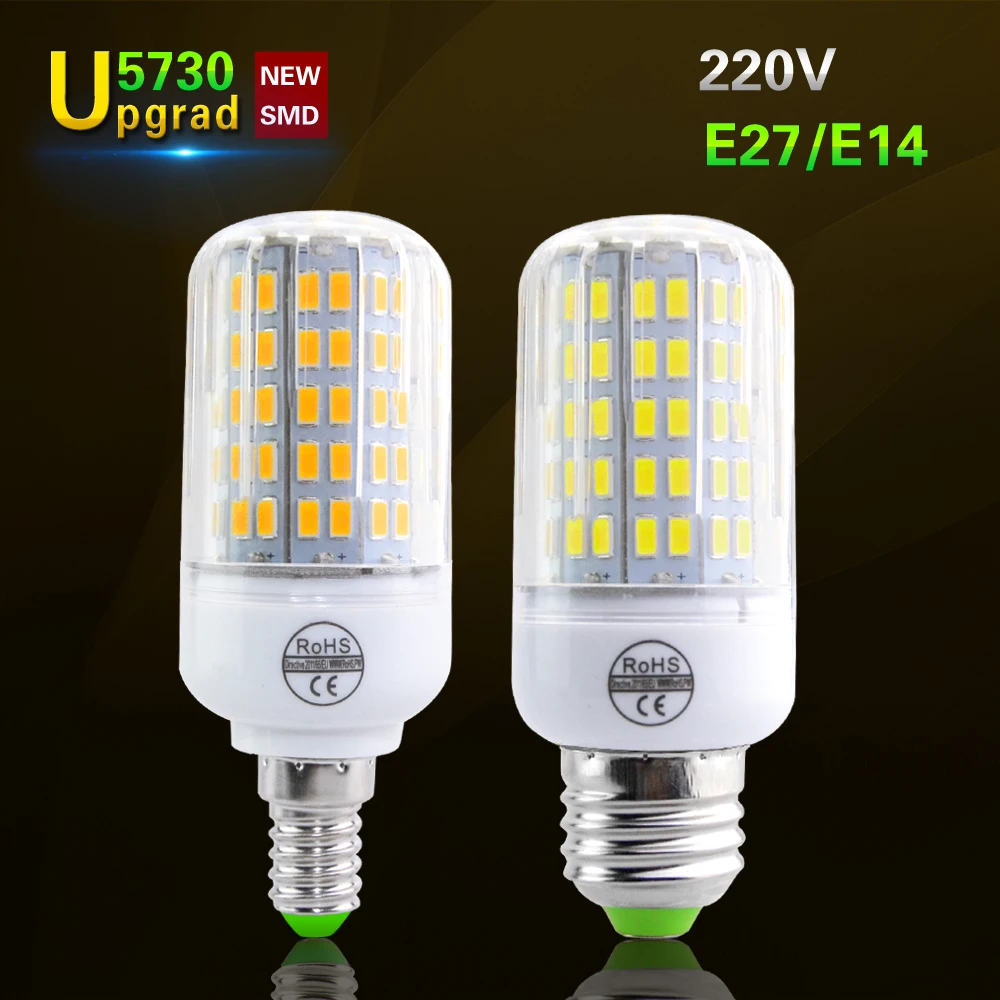 E27 LED Lamp Bulb 5730SMD 220V 110V E14 LED Corn Bulb 24 30 42 64 80 108 136LEDs Chandelier Light For Home Decoration Ampoule
E27 LED Lamp Bulb 5730SMD 220V 110V E14 LED Corn Bulb 24 30 42 64 80 108 136LEDs Chandelier Light For Home Decoration Ampoule