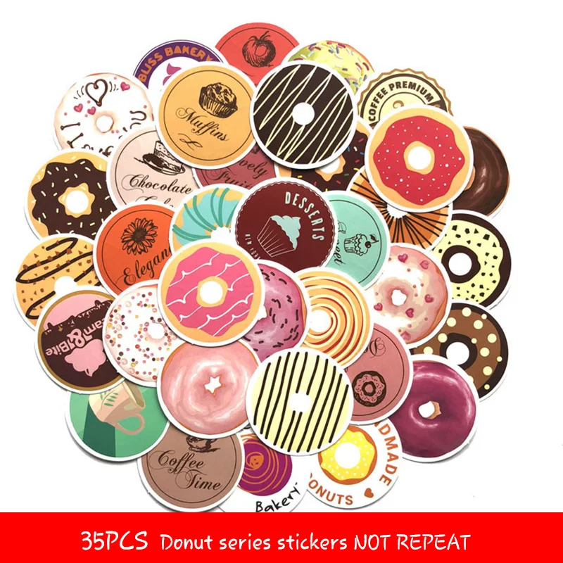 2018 DIY 35pcs Donuts series waterproof sticker Gift posted Baking Decoration label Doodle coffee home bakery Unique Novel
2018 DIY 35pcs Donuts series waterproof sticker Gift posted Baking Decoration label Doodle coffee home bakery Unique Novel