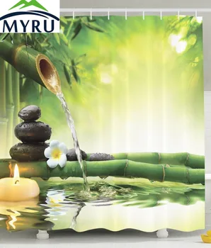 MYRU Bathroom Zen Garden shower curtians Flower Design Relaxation Decorations Green Bamboos shower curtain
MYRU Bathroom Zen Garden shower curtians Flower Design Relaxation Decorations Green Bamboos shower curtain
