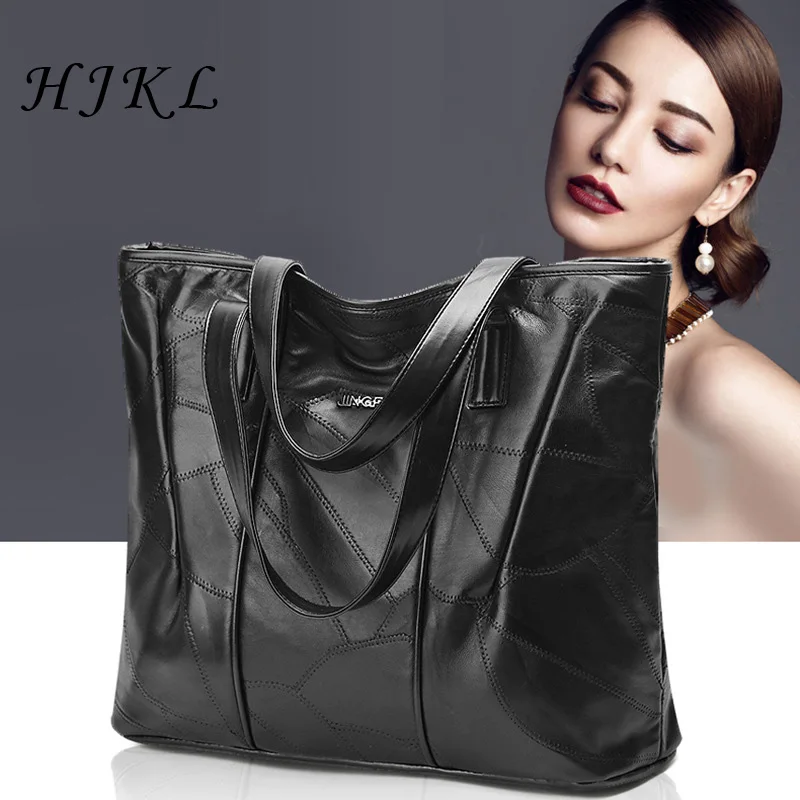 HJKL New Trend Genuine Sheepskin Leather Tote Fashion Black Large Capacity Handbag Ethnic Patchwork Shoulder Bag for Women 2018
HJKL New Trend Genuine Sheepskin Leather Tote Fashion Black Large Capacity Handbag Ethnic Patchwork Shoulder Bag for Women 2018