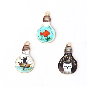 Doreen Box Zinc Based Alloy Charms Bulb Gold Metal Kawaii Black Cat And Fish Enamel Pendants 28mm(1 1/8") x 17mm( 5/8"), 10 PCs
Doreen Box Zinc Based Alloy Charms Bulb Gold Metal Kawaii Black Cat And Fish Enamel Pendants 28mm(1 1/8") x 17mm( 5/8"), 10 PCs