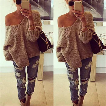 Women Casual Long Sleeve Knitted Pullover Loose Sweater Jumper Tops Knitwear V Neck
Women Casual Long Sleeve Knitted Pullover Loose Sweater Jumper Tops Knitwear V Neck