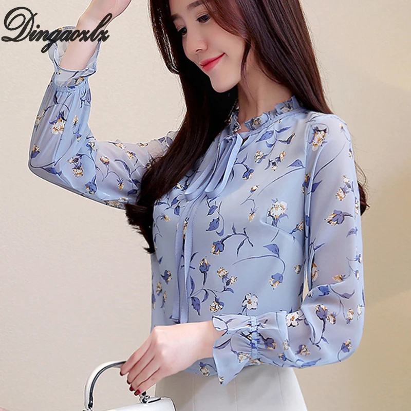 Dingaozlz Fashion Women shirt New Flare sleeve Chiffon Blouse Elegant Floral Printed Tops Bow tie Casual clothing
Dingaozlz Fashion Women shirt New Flare sleeve Chiffon Blouse Elegant Floral Printed Tops Bow tie Casual clothing