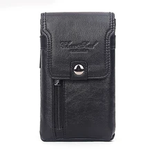 Caso do telefone celular masculino cigarro cintura bolsa de couro capa da pele gancho bum bolsa casual genuíno cinto de couro hip fanny pacote(China)