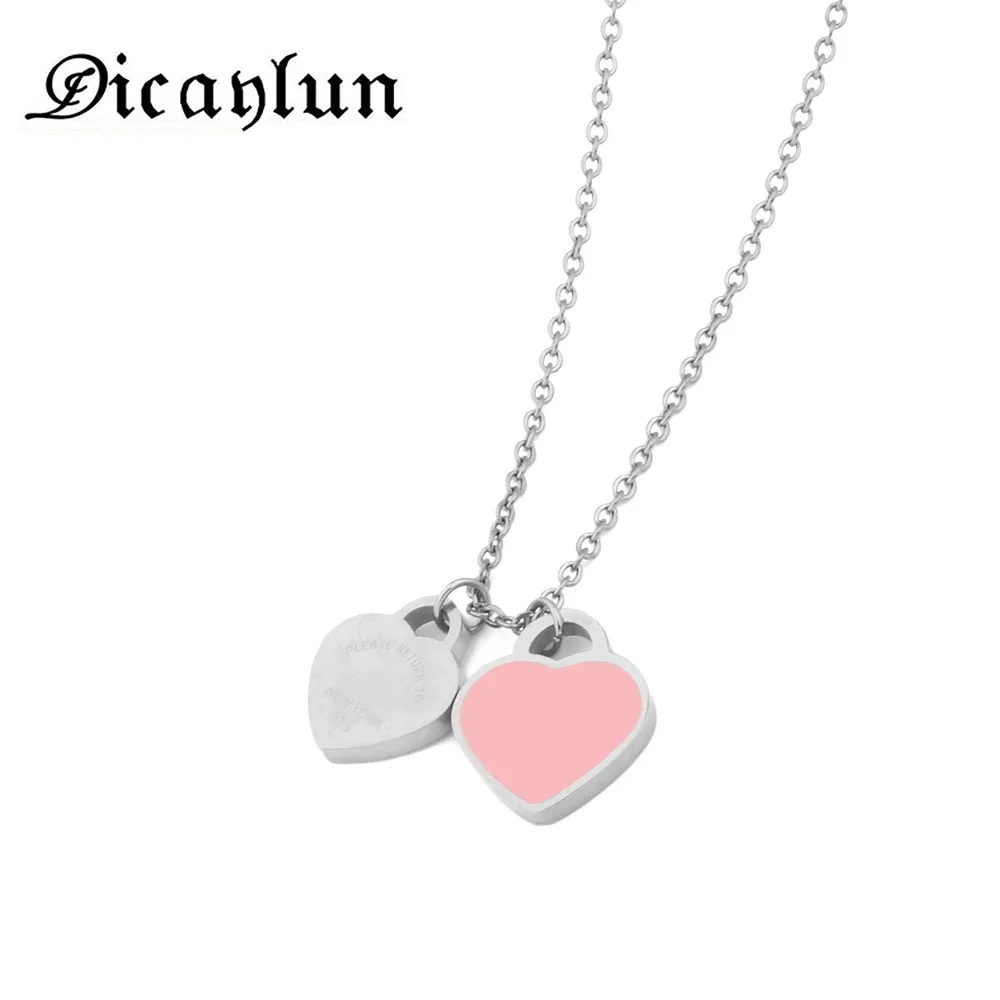 Stainless Steel Necklace Heart Double Pendant Best Friends Jewelry Silver Lock Heart Necklace Pink Charm Bijoux Femme DICAYLUN
Stainless Steel Necklace Heart Double Pendant Best Friends Jewelry Silver Lock Heart Necklace Pink Charm Bijoux Femme DICAYLUN