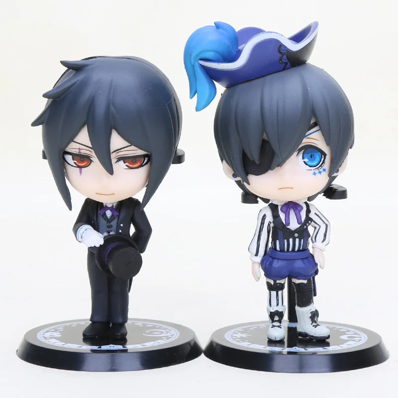 2pcs/set Anime Black Butler figure Ciel Phantomhive Sebastian Michaelis PVC Action Figure Collectible Model doll toy 10cm
2pcs/set Anime Black Butler figure Ciel Phantomhive Sebastian Michaelis PVC Action Figure Collectible Model doll toy 10cm