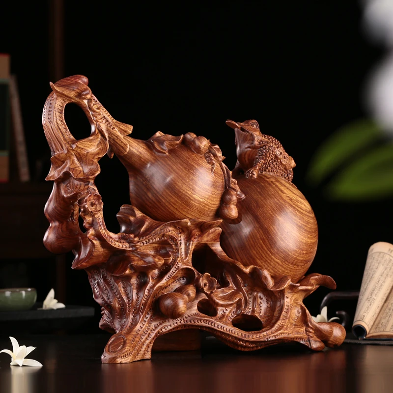 

Rosewood crafts African rosewood solid wood carving creative ornaments Froude gourd decoration Home Furnishing toad