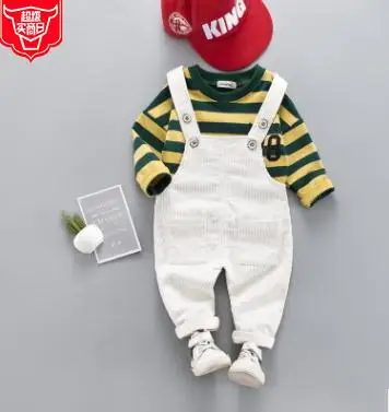 Baby Boys Spring Suit 2019 New Arrival Striped T-shirt +Strap Pants Suit Fashion Cartoon Children's Clothing Set SY-F191207
Baby Boys Spring Suit 2019 New Arrival Striped T-shirt +Strap Pants Suit Fashion Cartoon Children's Clothing Set SY-F191207
