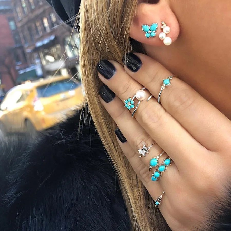 RAVIMOUR 8pcs Women Knuckle Rings Earrings Set Green Stone Boho Butterfly Created Pearl Jewelry Sets Silver Indian Ring Studs
RAVIMOUR 8pcs Women Knuckle Rings Earrings Set Green Stone Boho Butterfly Created Pearl Jewelry Sets Silver Indian Ring Studs