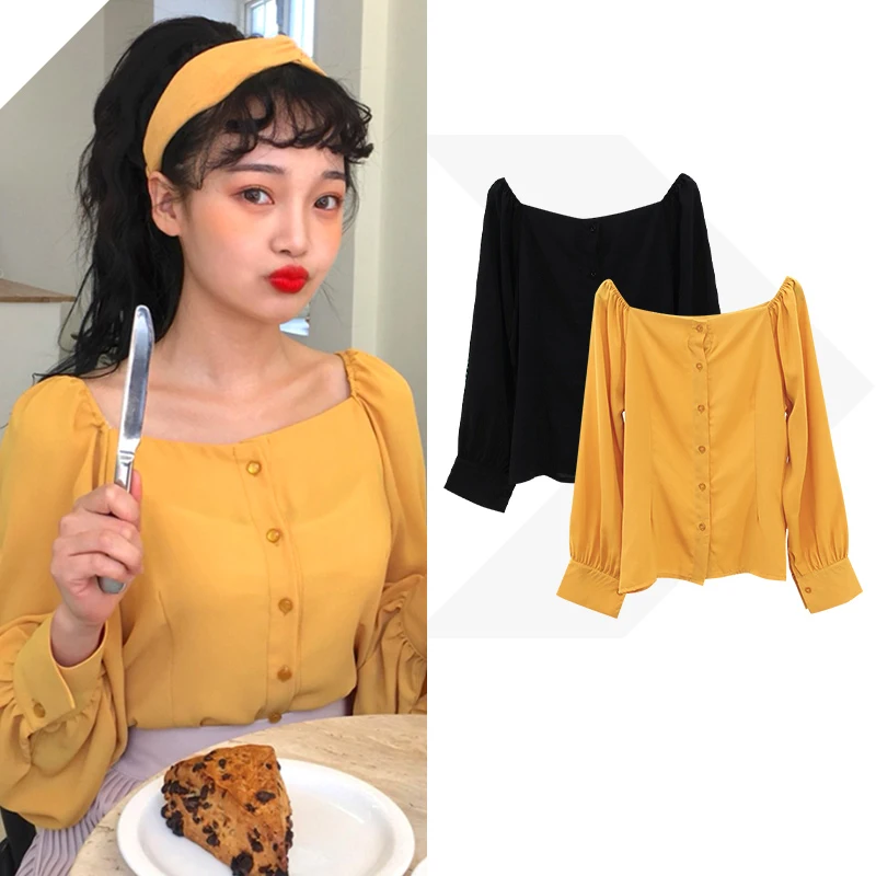 2019 Women French Elegant Square Collar Vintage Long Sleeve Loose Blouse Chiffon All-Match Female Sexy Shirts
2019 Women French Elegant Square Collar Vintage Long Sleeve Loose Blouse Chiffon All-Match Female Sexy Shirts