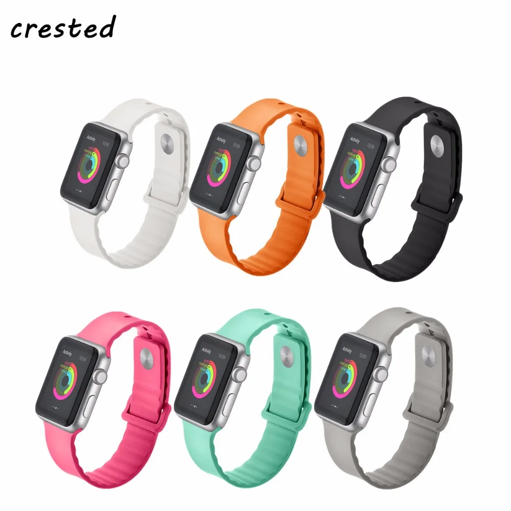 CRESTED Sport band For Apple Watch 3 42mm 38mm iwatch 3 2 1 link Bracelets wrist band replacement Rubber watchband
CRESTED Sport band For Apple Watch 3 42mm 38mm iwatch 3 2 1 link Bracelets wrist band replacement Rubber watchband