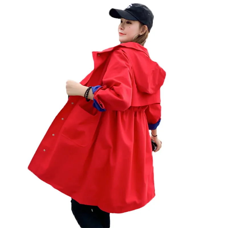 2019 Spring Women's Long Trench Coat Fashion Hooded Student Outerwear Plus size Slim Female Windbreaker Coat Autumn X605
2019 Spring Women's Long Trench Coat Fashion Hooded Student Outerwear Plus size Slim Female Windbreaker Coat Autumn X605