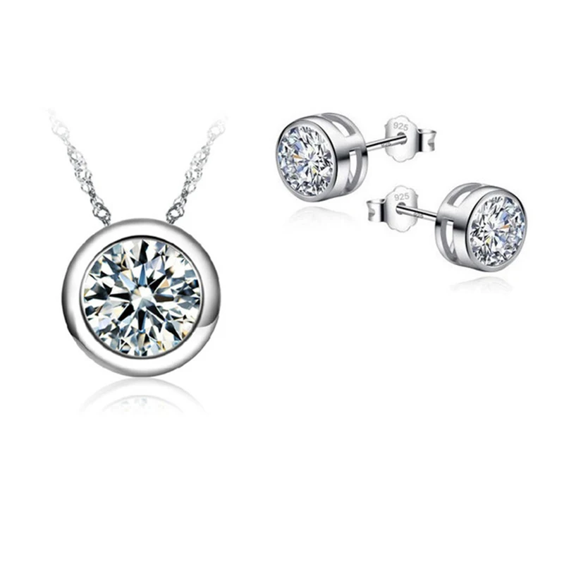 Top Quality Real 925 Sterling Silver Jewelry Sets For Women Wedding Bridal Pendant CZ Necklace Stud Earrings Sets Bijoux
Top Quality Real 925 Sterling Silver Jewelry Sets For Women Wedding Bridal Pendant CZ Necklace Stud Earrings Sets Bijoux