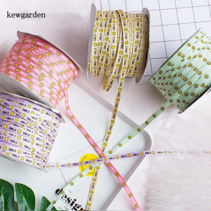 Kewgarden 8mm Cartoon Smiley Face Grosgrain Ribbon Handmade Tape DIY Earrings Hairbows Accessories Packing Webbing 10 Yards
Kewgarden 8mm Cartoon Smiley Face Grosgrain Ribbon Handmade Tape DIY Earrings Hairbows Accessories Packing Webbing 10 Yards