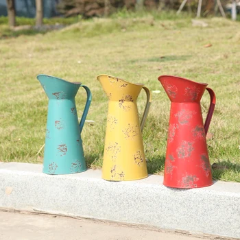 European Rural Iron Flower Kettle Sprinkle Colorful handle type watering pot Crafts Garden Supplies
European Rural Iron Flower Kettle Sprinkle Colorful handle type watering pot Crafts Garden Supplies