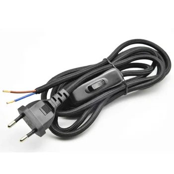2*0.75mm2 1.8M EU Plug Lamp Power Cord with Switch Lamp Switch Braided Wire VDE Certified 304 Switch AC 250V Fabric Cable 1PC
2*0.75mm2 1.8M EU Plug Lamp Power Cord with Switch Lamp Switch Braided Wire VDE Certified 304 Switch AC 250V Fabric Cable 1PC