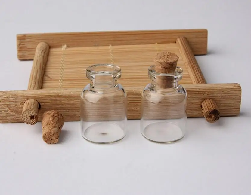 

500pcs/lot 1.5ml Small Glass Bottle with Cork, 1.5CC Clear sample Glass Vials, Mini Glass Bottle wholesale