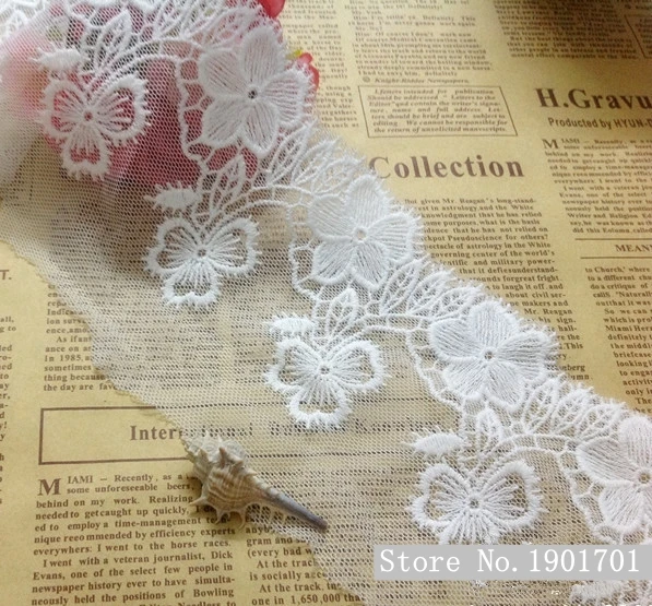5Yards/lot White 10cm Embroidery Lace Trim, DIY handmade lace accessories textile fabrics
5Yards/lot White 10cm Embroidery Lace Trim, DIY handmade lace accessories textile fabrics