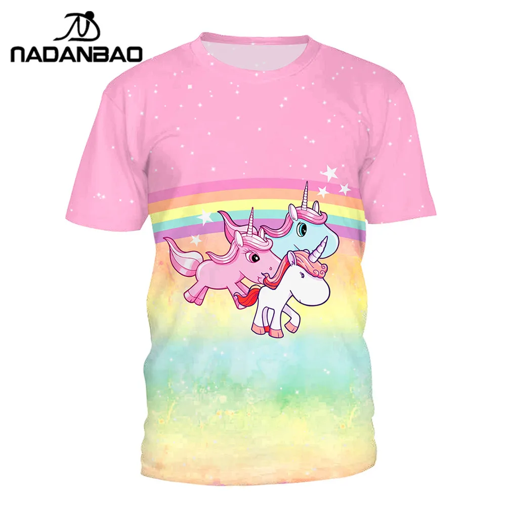 NADANBAO Summer T Shirt Women Kawaii Unicorn Series Rainbow 3D Printed Pink Tshirt Patchwork Colorful T-Shirt
NADANBAO Summer T Shirt Women Kawaii Unicorn Series Rainbow 3D Printed Pink Tshirt Patchwork Colorful T-Shirt