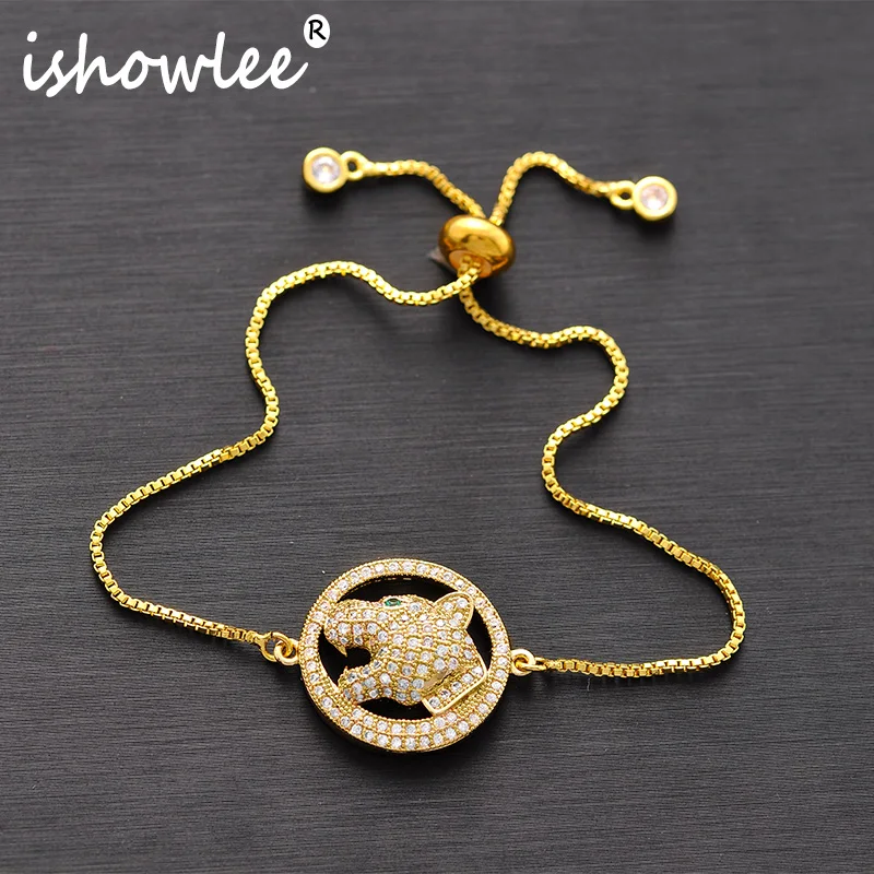 ISHOWLEE Luxury Brand Gold Leopard Bracelet for Women Pave Setting Cubic Zirconia Charm Bracelets New Arrival 2019 Jewelry slb12
ISHOWLEE Luxury Brand Gold Leopard Bracelet for Women Pave Setting Cubic Zirconia Charm Bracelets New Arrival 2019 Jewelry slb12