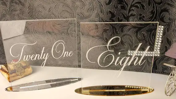 Clear Acrylic Table Number, Transparent Wedding Place Card, Laser Color Table Number, Acrylic Party Sign
Clear Acrylic Table Number, Transparent Wedding Place Card, Laser Color Table Number, Acrylic Party Sign