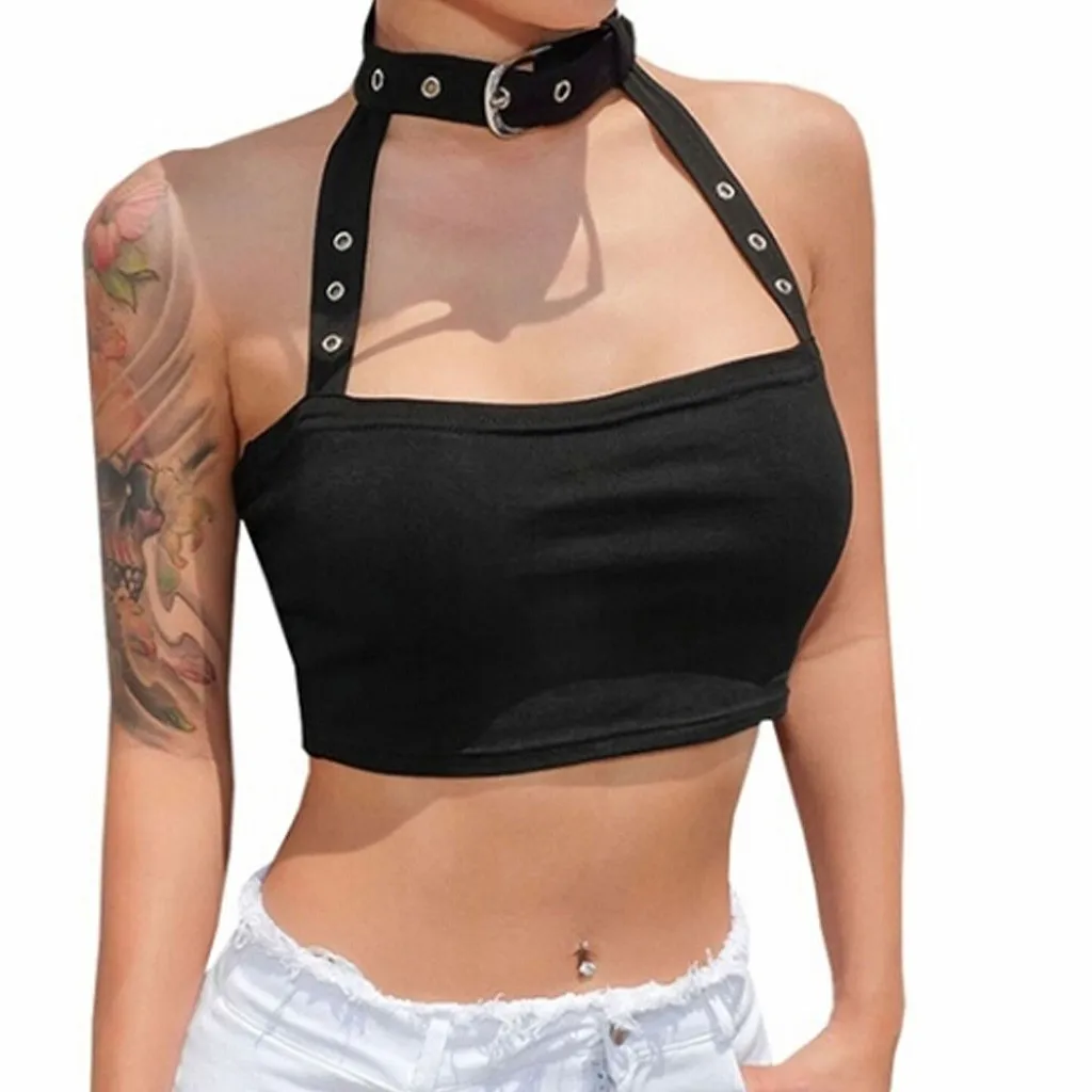 Sexy Tank Tops Womens Sleeveless Strap Choker Halter Solid Top Blouse Vest Tank Camis vetement femme 2019 ropa mujer verano
Sexy Tank Tops Womens Sleeveless Strap Choker Halter Solid Top Blouse Vest Tank Camis vetement femme 2019 ropa mujer verano
