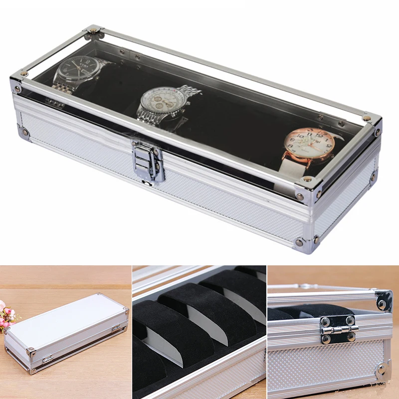 6 Grid Aluminium Watch Box Display Case Jewelry Collection Storage Organizer Wristwatch Holder Gift
6 Grid Aluminium Watch Box Display Case Jewelry Collection Storage Organizer Wristwatch Holder Gift