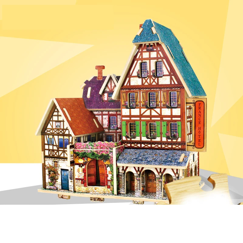3D Wood Puzzle DIY Model Kids Toy World House Puzzle Wooden 3D Puzzle Toy for Children
3D Wood Puzzle DIY Model Kids Toy World House Puzzle Wooden 3D Puzzle Toy for Children