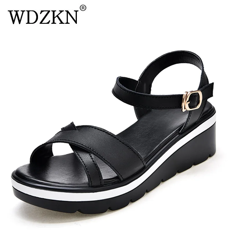 WDZKN Women Wedge Sandals Summer Casual Shoes Fashion Black White Leather Open Toe Gladiator Sandals For Women Platform Sandals
WDZKN Women Wedge Sandals Summer Casual Shoes Fashion Black White Leather Open Toe Gladiator Sandals For Women Platform Sandals