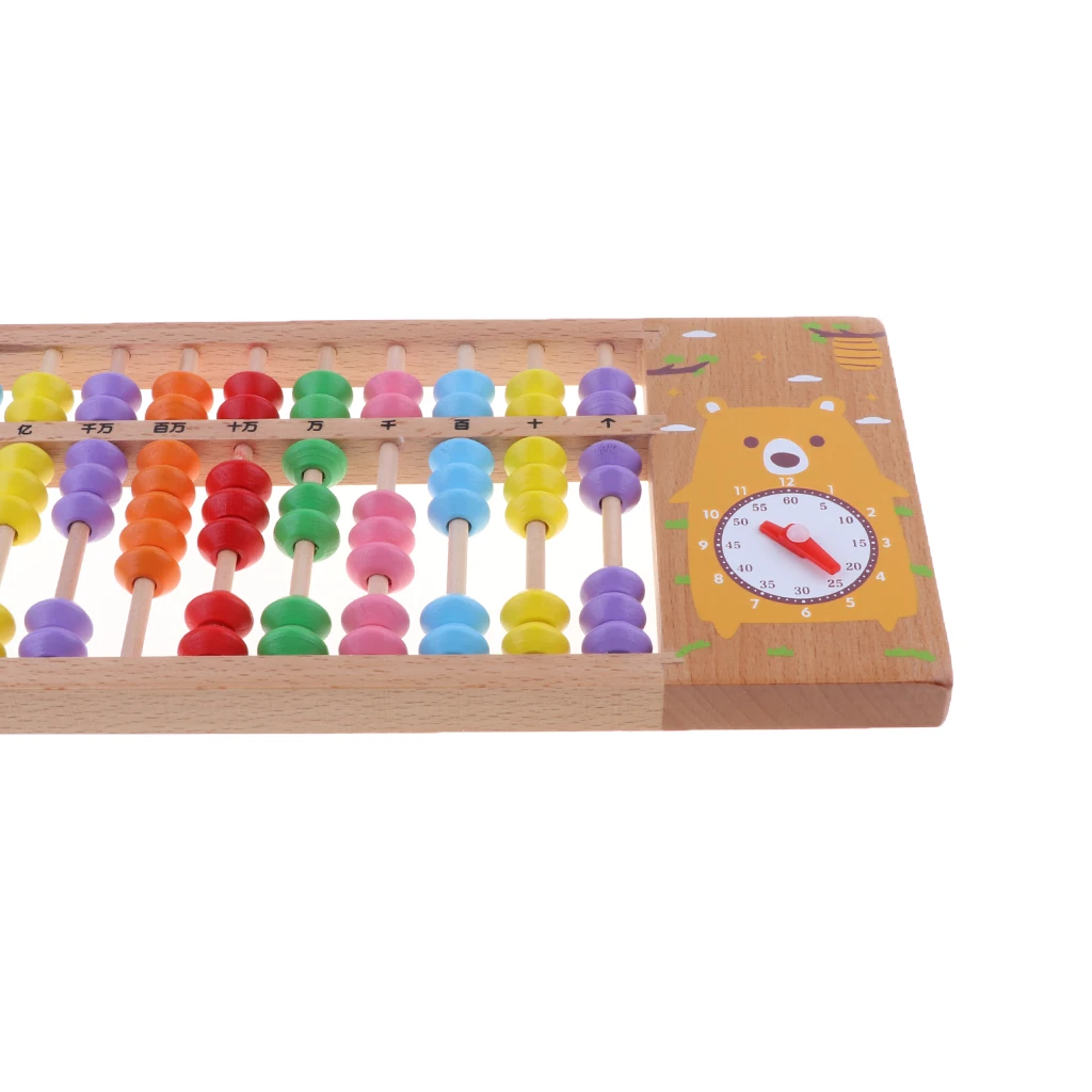 Wooden Colorful 13 Digit Abacus Arthmetic Calculating Toy with Bear Clock Wooden Colorful 13 Digit Abacus Arthmetic Calculating Toy with Bear Clock