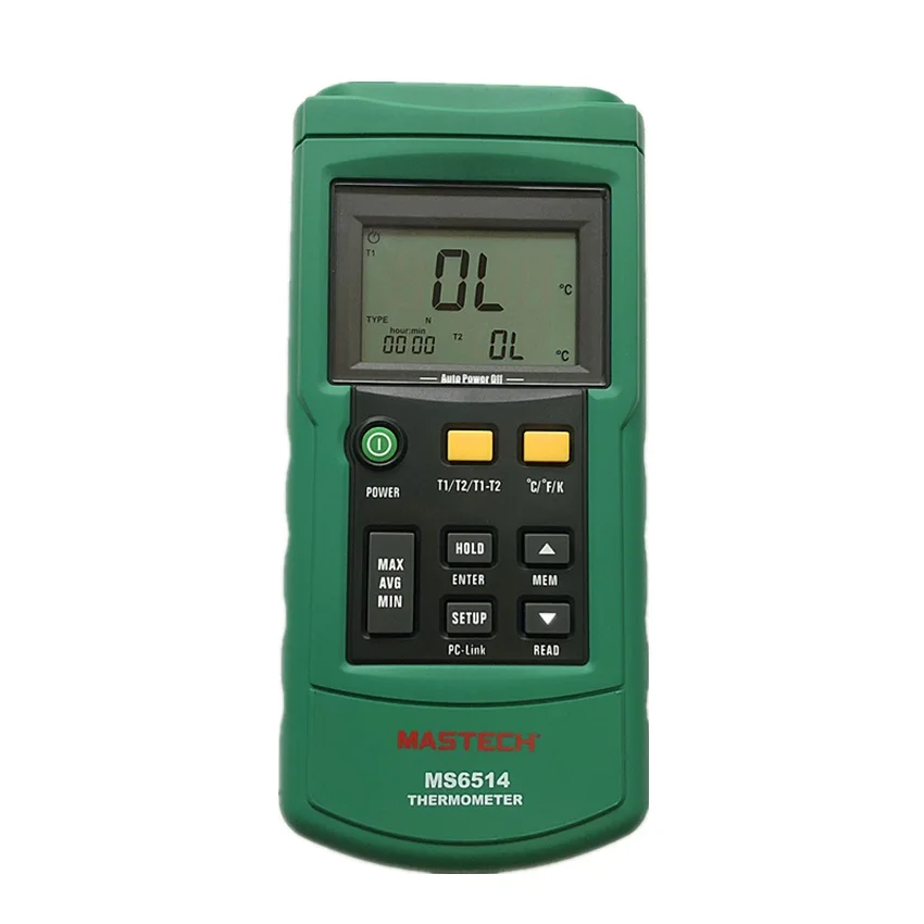 Цифровой термометр MASTECH MS6514, двухканальный регистратор температуры, тестер с USB интерфейсом, 1000 комплектов данных KJTERSN Thermocoupl
Цифровой термометр MASTECH MS6514, двухканальный регистратор температуры, тестер с USB интерфейсом, 1000 комплектов данных KJTERSN Thermocoupl