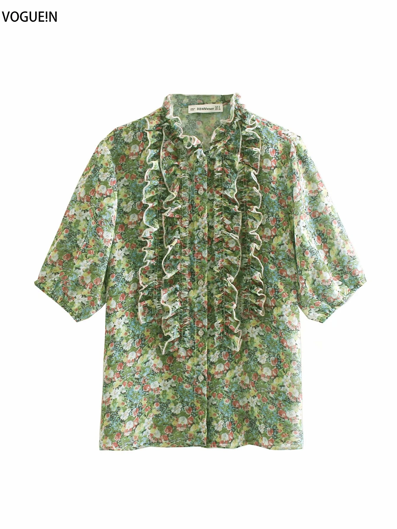 VOGUEIN New Womens Casual Short Sleeve Floral Print Ruffled Detail Green Top Shirt Blouse Wholesale
VOGUEIN New Womens Casual Short Sleeve Floral Print Ruffled Detail Green Top Shirt Blouse Wholesale
