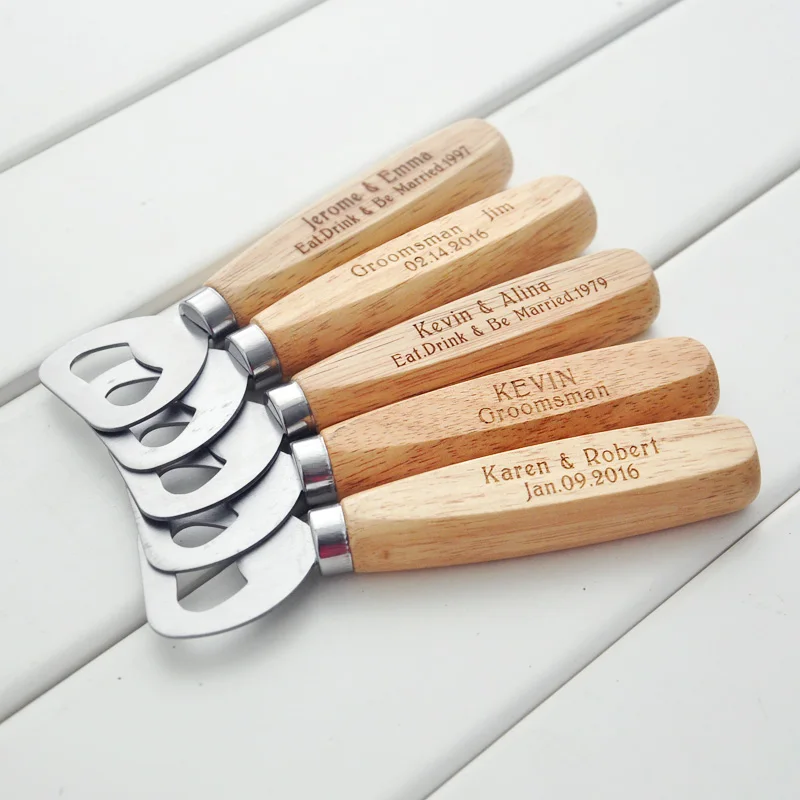 Personalized Wood Beer Bottle Opener - Engraved Groomsmen Gift custom wedding gift
Personalized Wood Beer Bottle Opener - Engraved Groomsmen Gift custom wedding gift