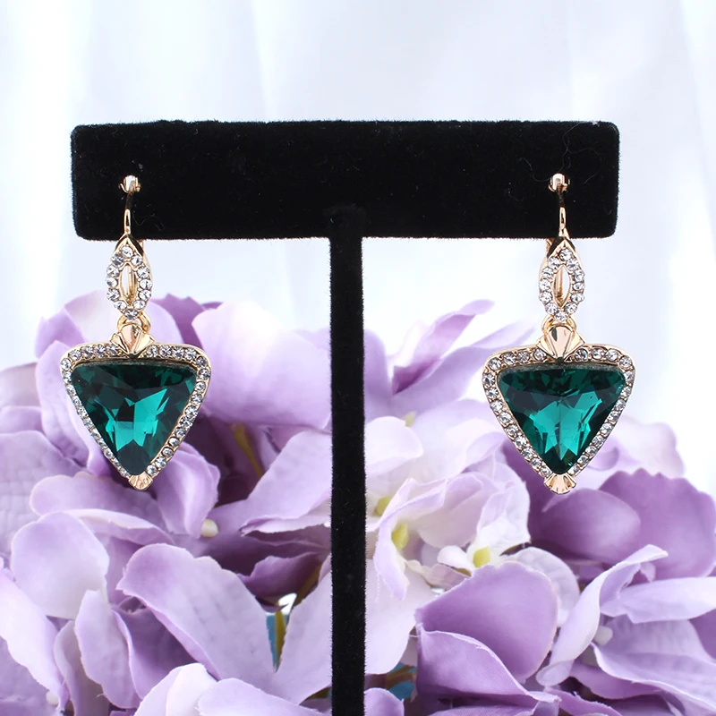 Комплект из колье и серёг с подвеской кристаллом|earrings necklace|earring necklace setnecklace set |