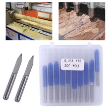 LETAOSK 10pcs V Shape Tungsten Steel 30 Degree 0 1mm PCB Engraving Bit CNC Router ToolAccessories