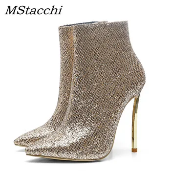 MStacchi Chic Bling Pointed Toe Zipper Boots Women Metal High Heels 12 CM Spring Shoes Woman Elegant Fashion Ladies Ankle Boots
MStacchi Chic Bling Pointed Toe Zipper Boots Women Metal High Heels 12 CM Spring Shoes Woman Elegant Fashion Ladies Ankle Boots