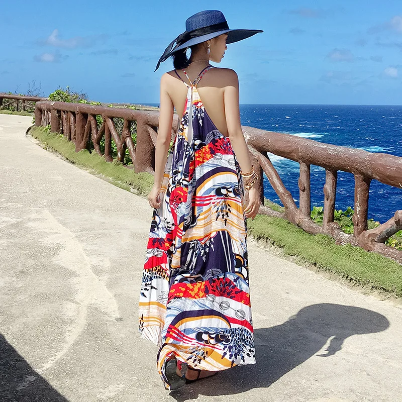YOSIMI 2019 Summer Long Beach Dress Women Loose Print Chiffon Holiday Dress Sleeveless Backless Sexy Lady Bohemian Halter Dress
YOSIMI 2019 Summer Long Beach Dress Women Loose Print Chiffon Holiday Dress Sleeveless Backless Sexy Lady Bohemian Halter Dress