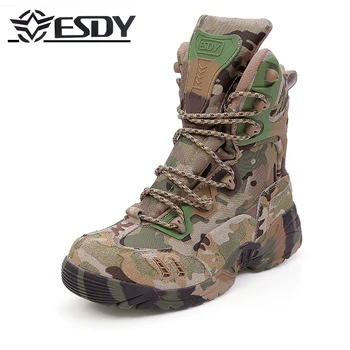 

High Quality2020 Outdoor ESDY 6.0 Desert spider tactical Combat boots Men special camouflage hiking shoes trekking Lace Up 39-45